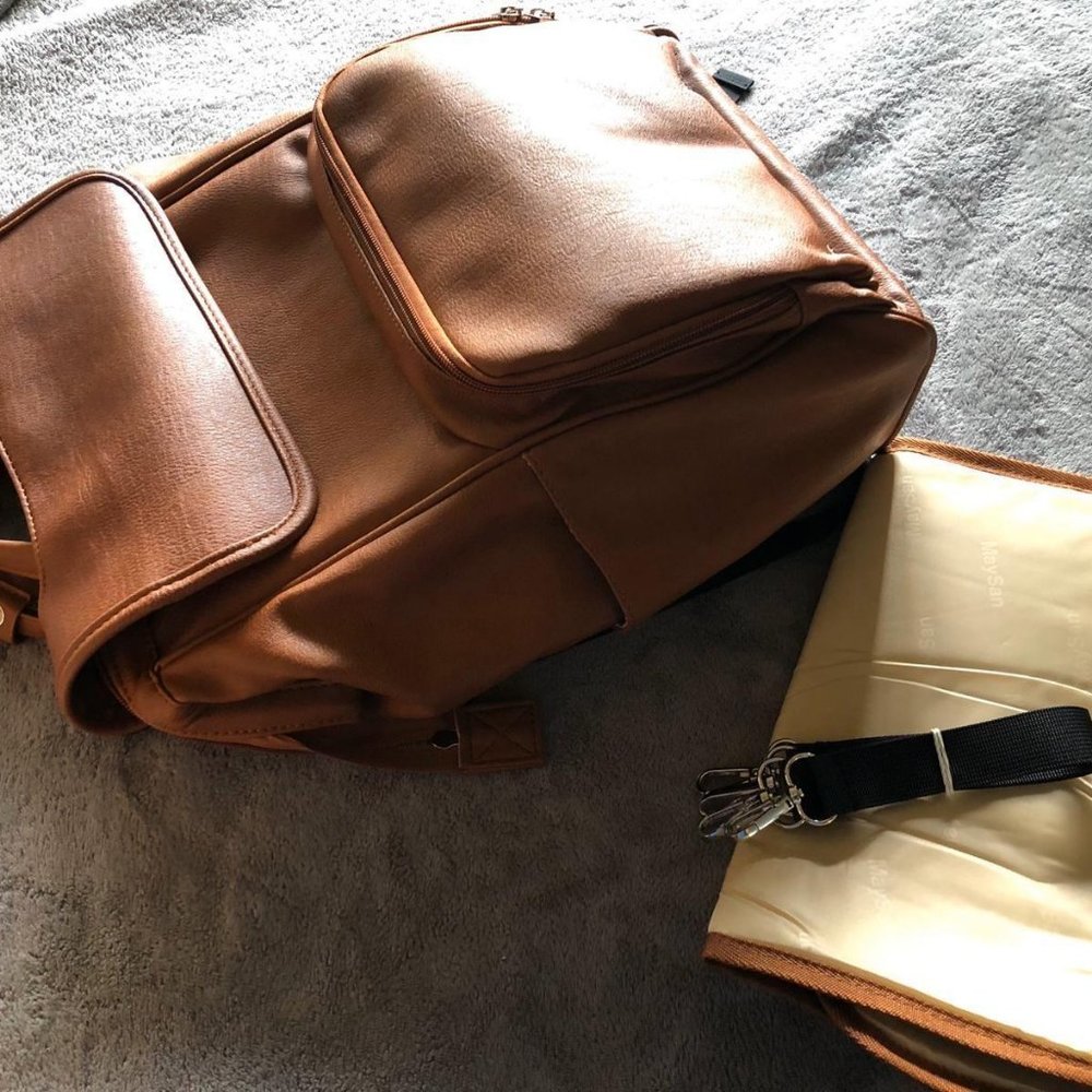 Diaper Backpack, Leather Diaper Bag